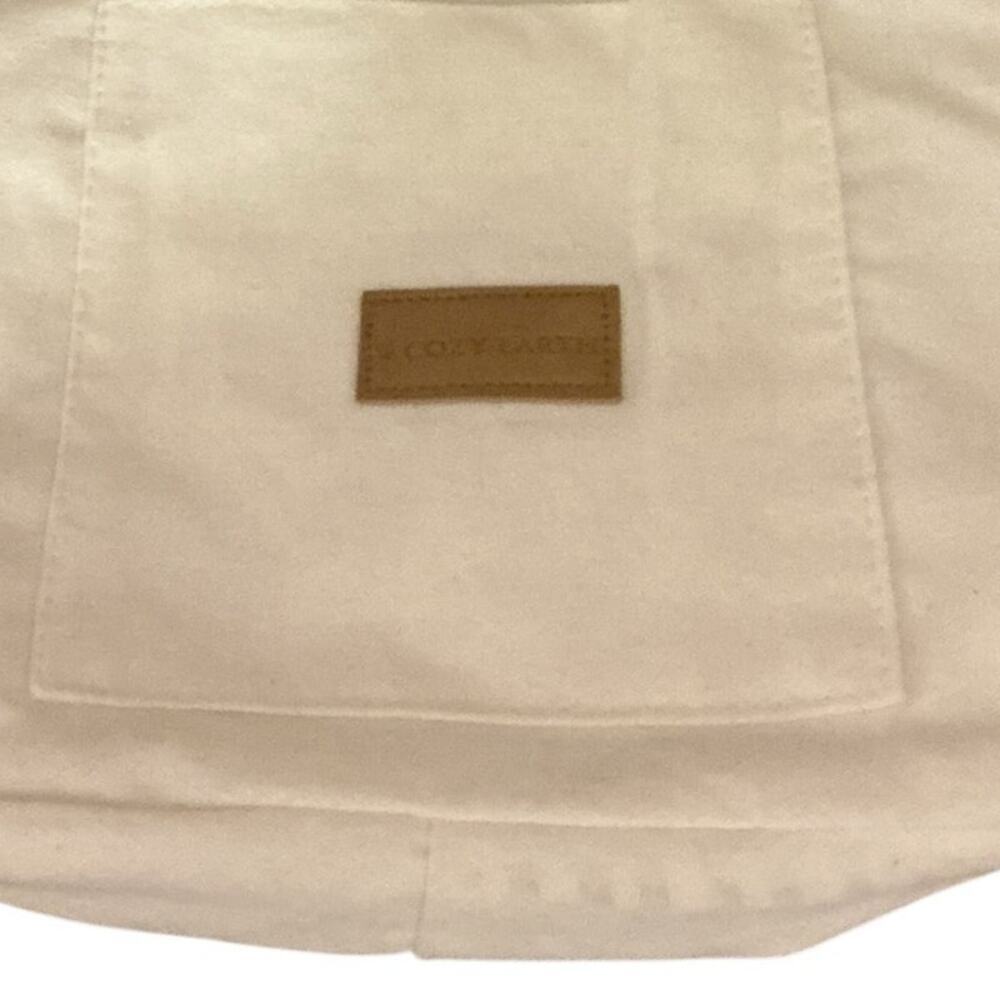 Cozy Earth Cream Canvas Tote Bag Tan Handles Minimalist Everyday Carryall - Picture 6 of 8